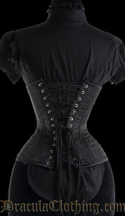 Black Brocade Extreme Waist Clasp Corset