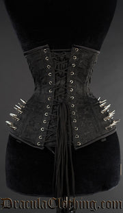 Black Brocade Extreme Waist Spike Corset