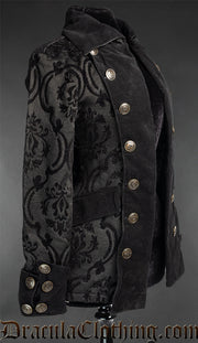 Black Brocade Female Pirate Jacket