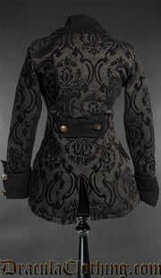 Black Brocade Female Pirate Jacket