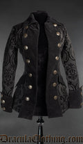 Black Brocade Female Pirate Jacket