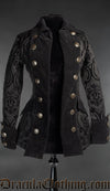 Black Brocade Female Pirate Jacket