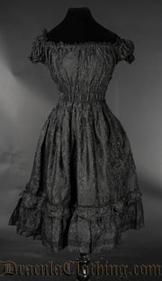 Black Brocade Gothabilly Dress