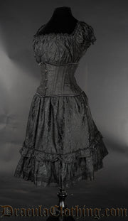 Black Brocade Gothabilly Dress