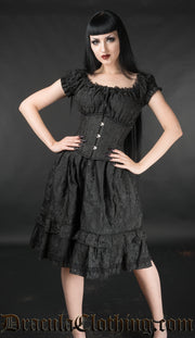 Black Brocade Gothabilly Dress