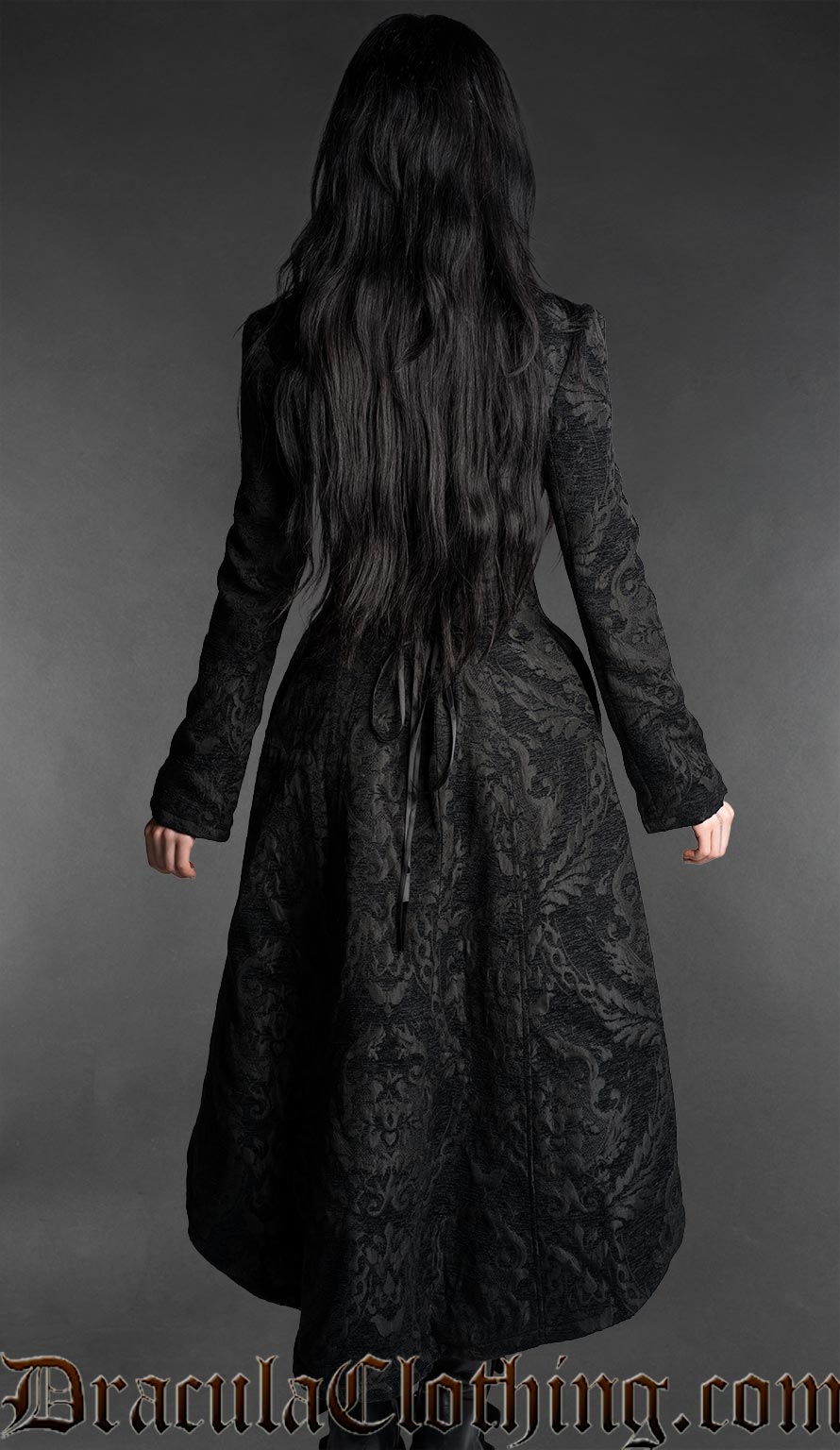 Black Brocade Gothic Victorian Tailcoat