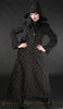 Black Brocade Hooded Coat