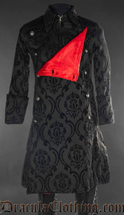 Black Brocade Japanese Officer Coat