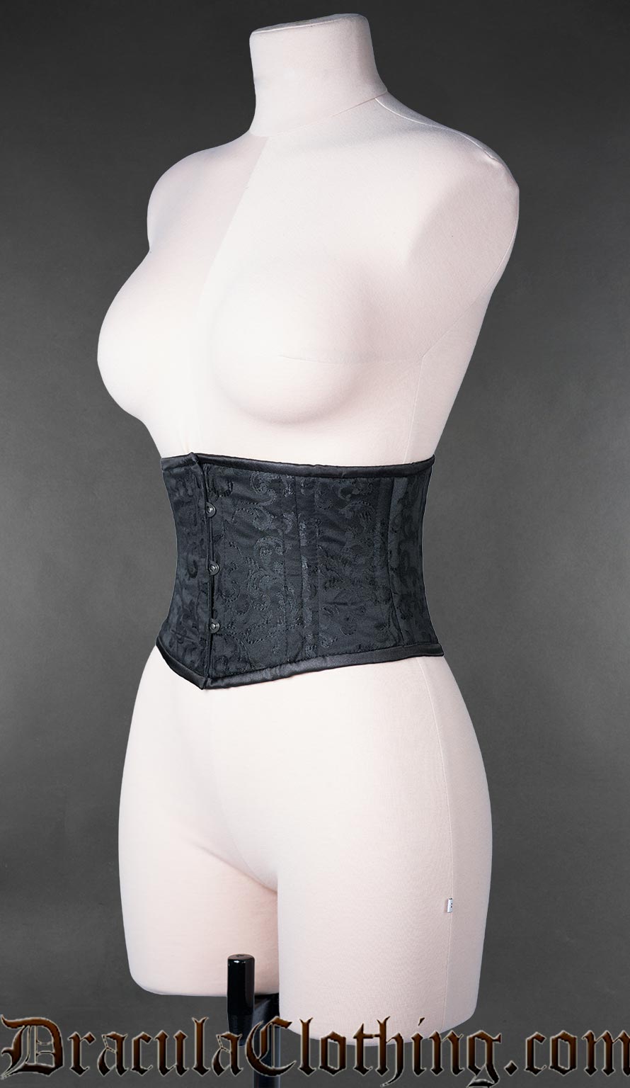 Black Brocade Laceless Corset