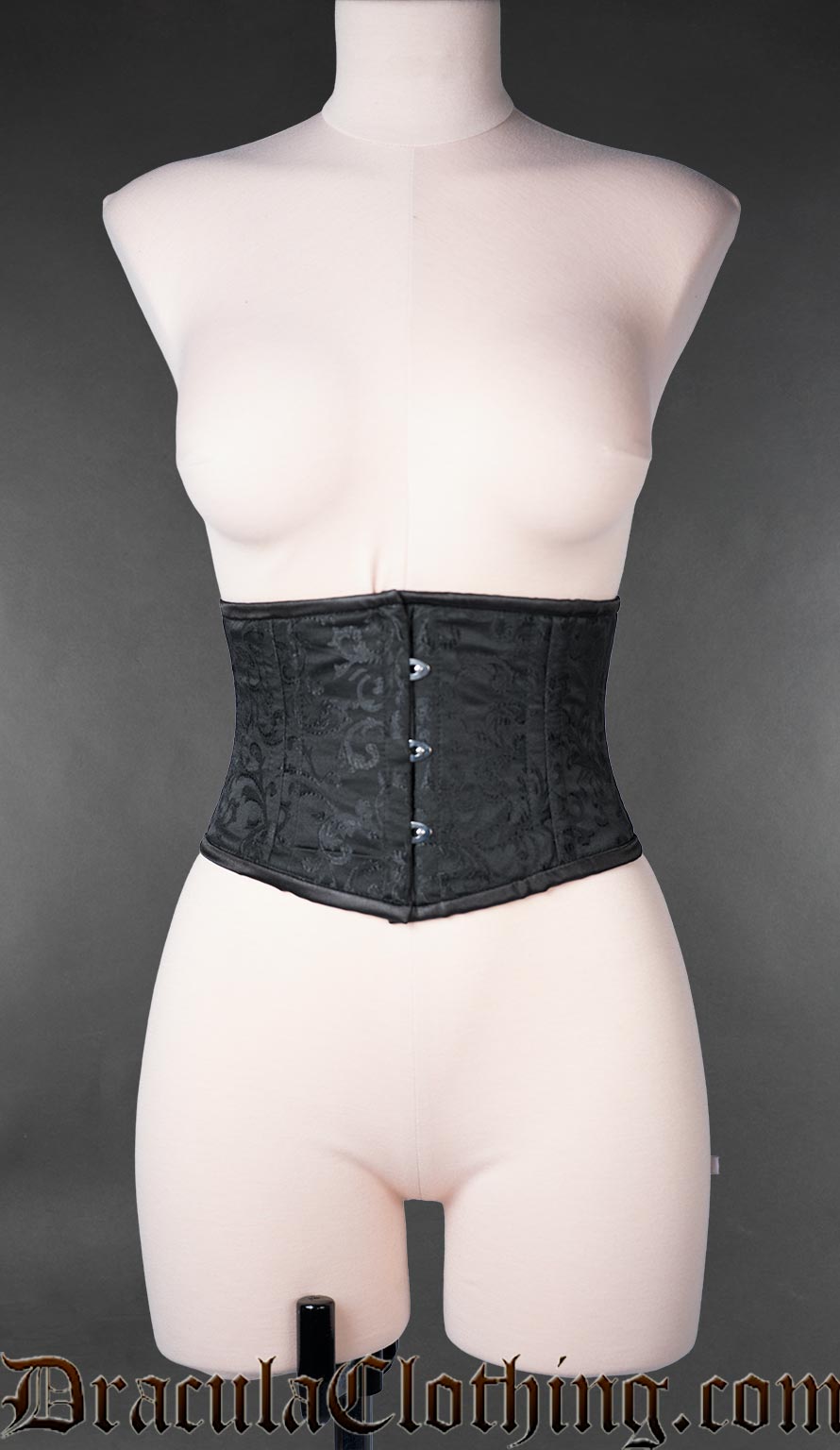 Black Brocade Laceless Corset