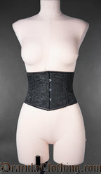 Black Brocade Laceless Corset