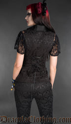 Black Brocade Ladies Vest