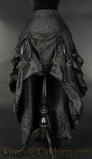 Black Brocade Layer Bustle Skirt 