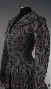 Black Brocade Long Ives Coat