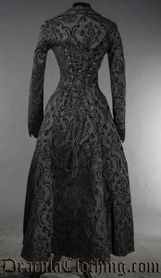 Black Brocade Long Ives Coat