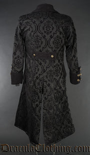 Black Brocade Long Pirate Coat