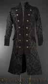 Black Brocade Long Pirate Coat