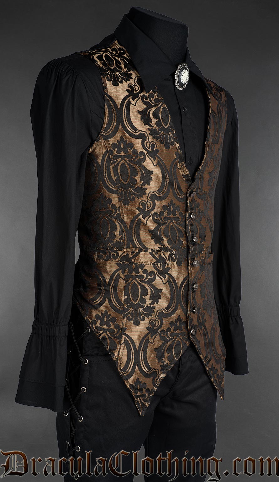 Gold Brocade Long Vest