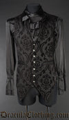 Black Brocade Long Vest