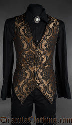 Gold Brocade Long Vest