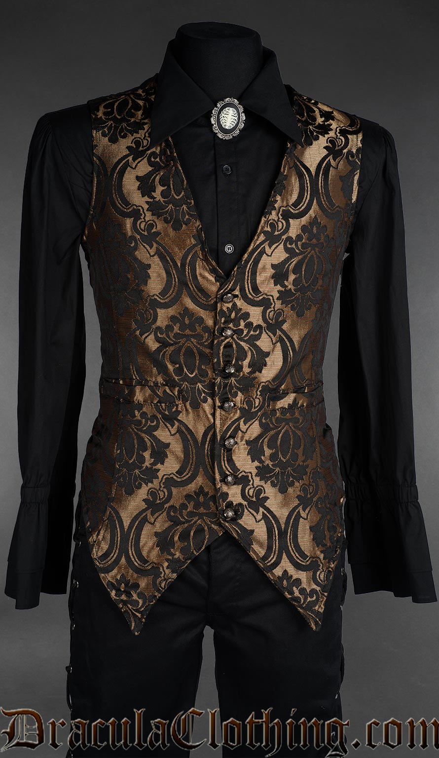 Gold Brocade Long Vest