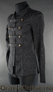 Black Brocade Naval Shirt