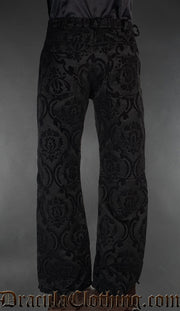 Black Brocade Officer Pants