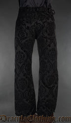 Black Brocade Officer Pants