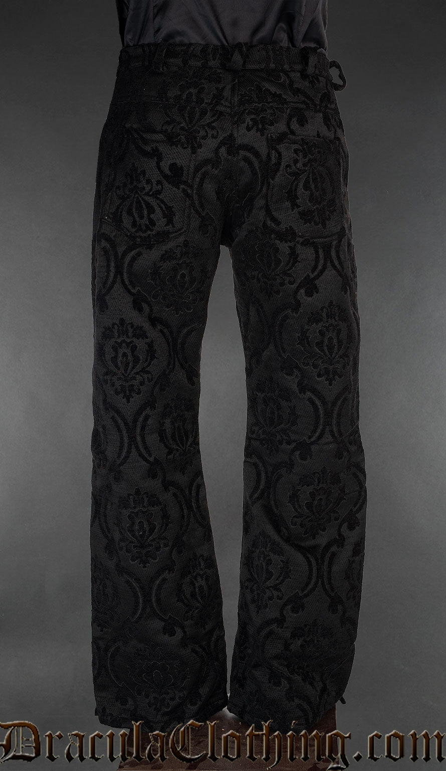 Black Brocade Officer Pants