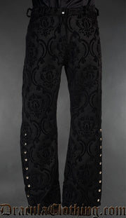 Black Brocade Officer Pants