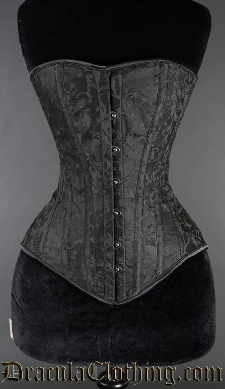 Black Brocade Overbust Corset