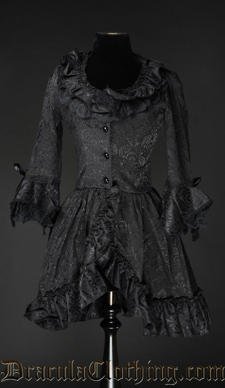 Black Brocade Queen Dress