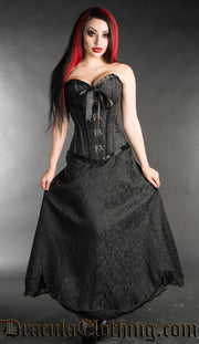 Black Brocade Romantic Clasp Corset