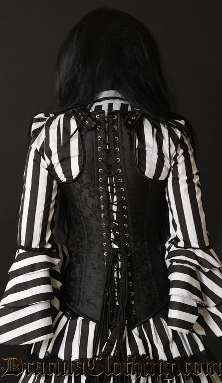 Black Brocade Shoulder Corset