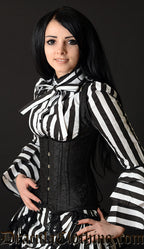 Black Brocade Shoulder Corset