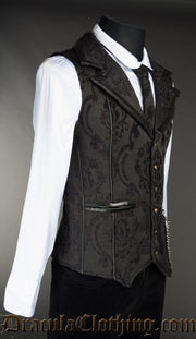 Black Brocade Tesla Vest