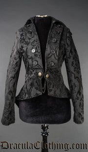 BLACK BROCADE TITANIA JACKET