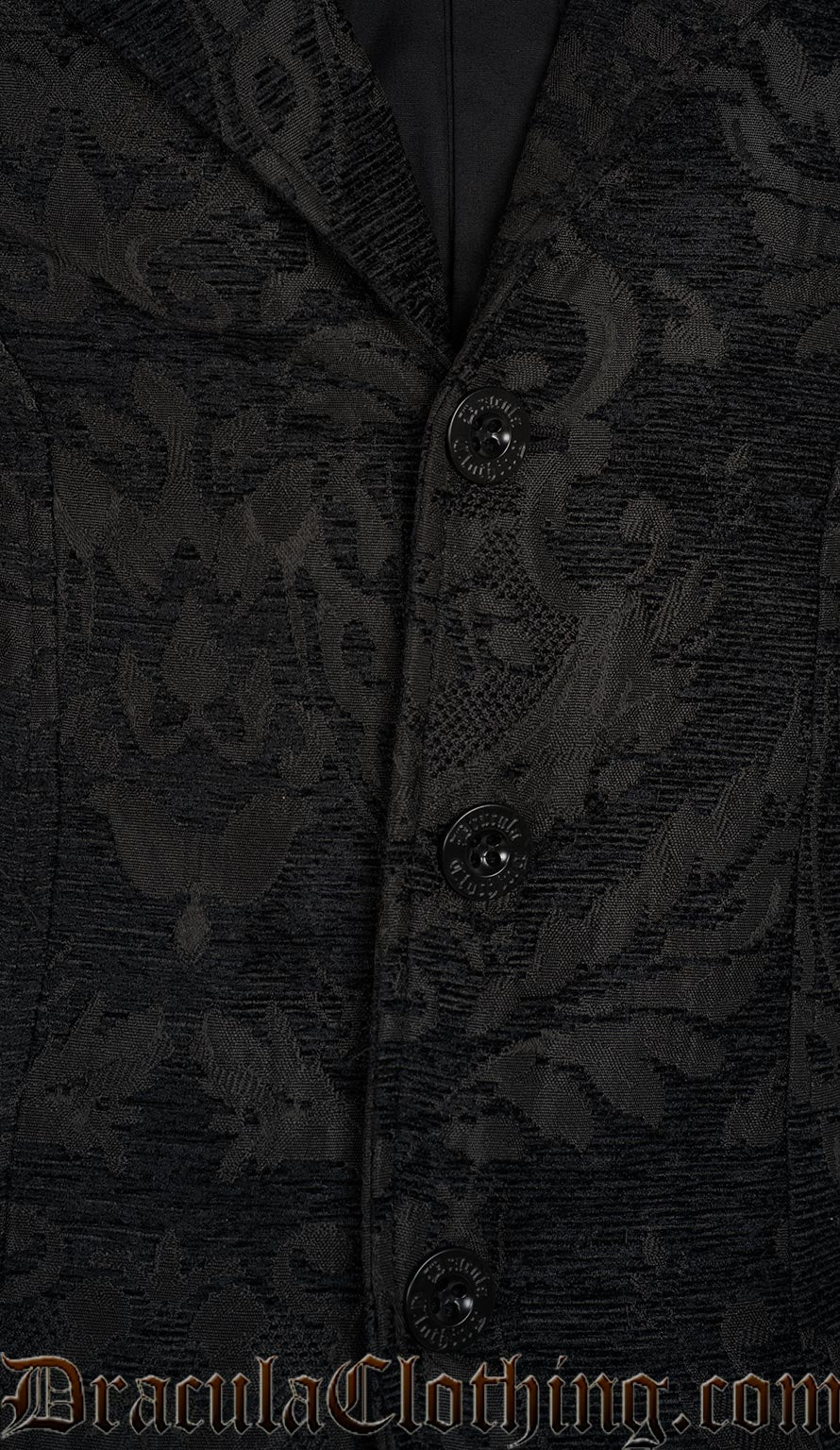 Black Brocade Vest Coat