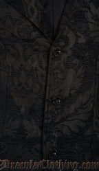 Black Brocade Vest Coat