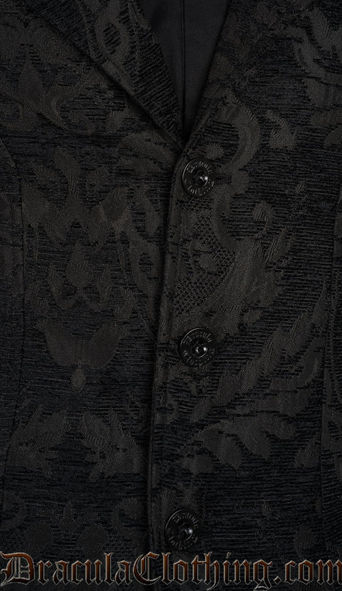 Black Brocade Vest Coat