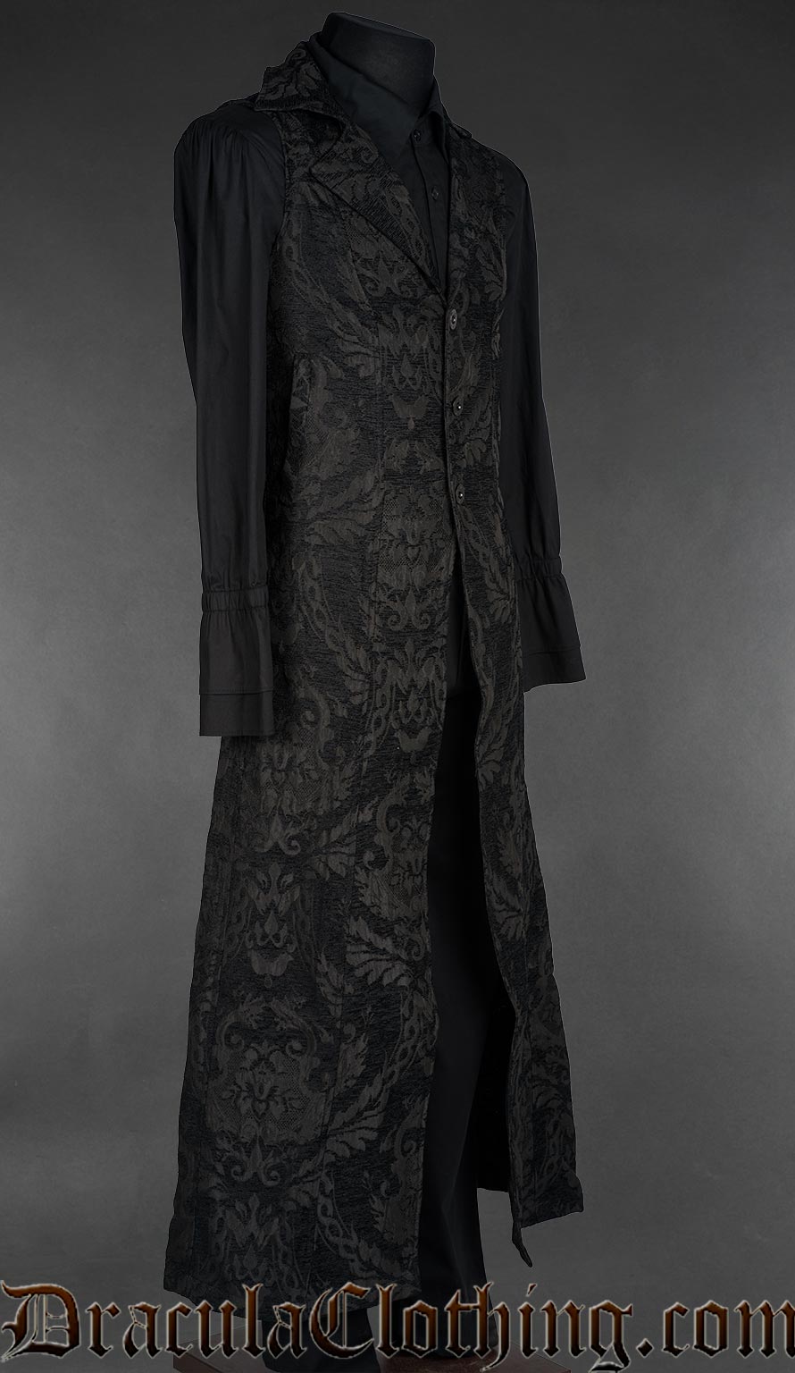 Black Brocade Vest Coat