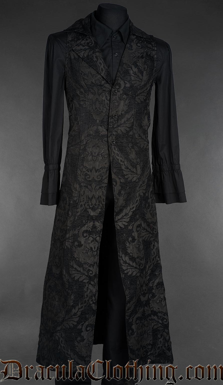 Black Brocade Vest Coat