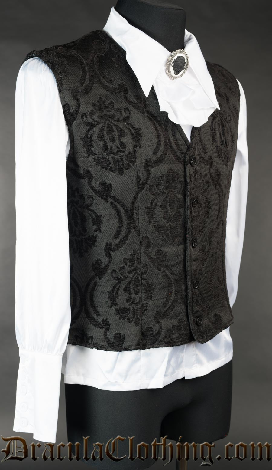 Black Brocade Vest
