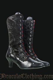 Black Brocade Victorian Boots