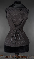 Black Brocade Ladies Vest
