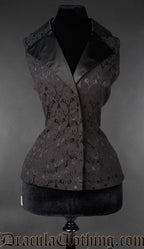 Black Brocade Ladies Vest