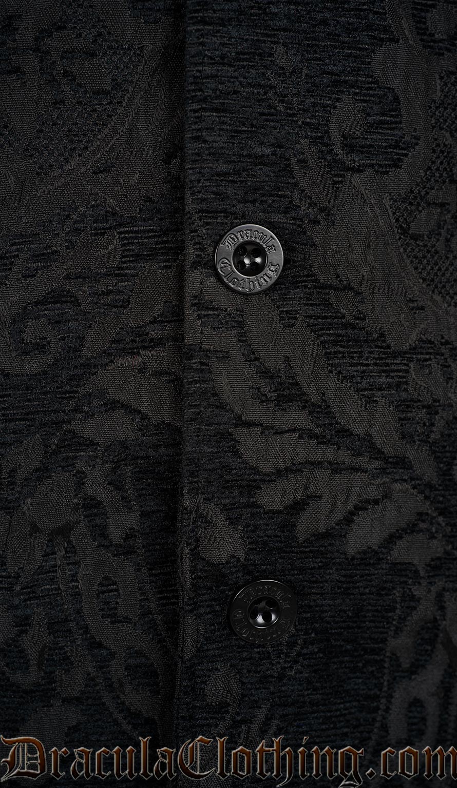Black Chenille Brocade Coat