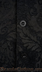 Black Chenille Brocade Coat