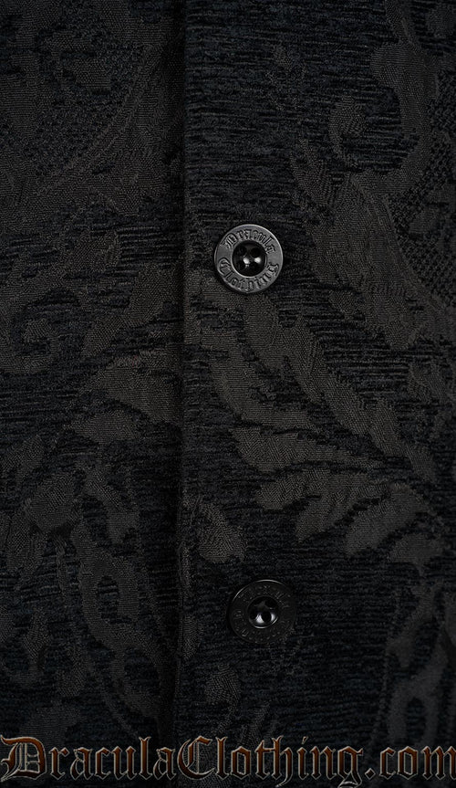 Black Chenille Brocade Coat