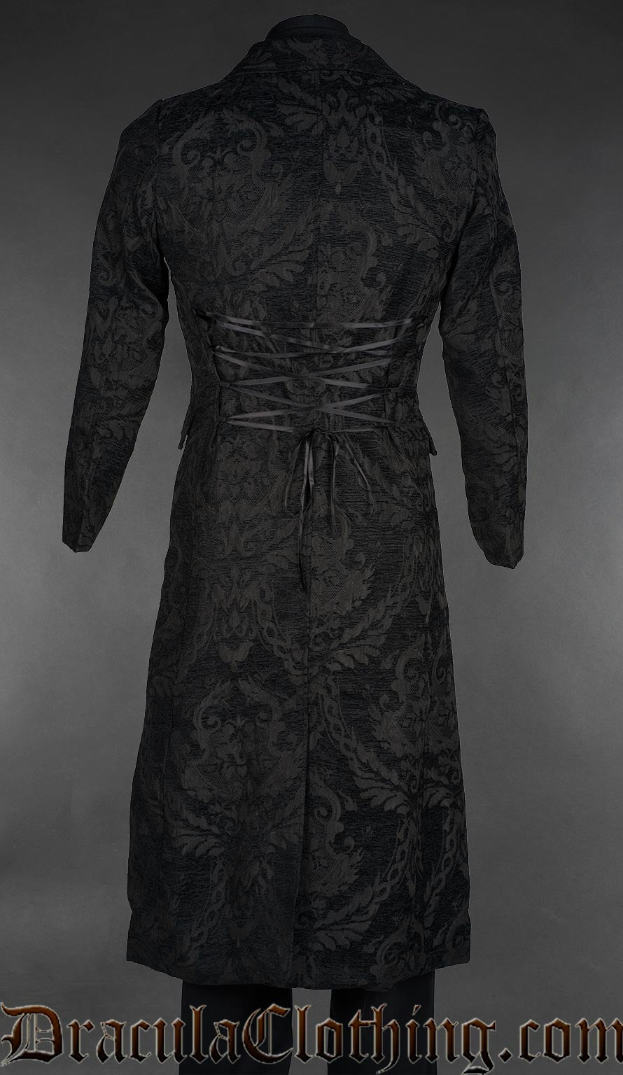 Black Chenille Brocade Coat